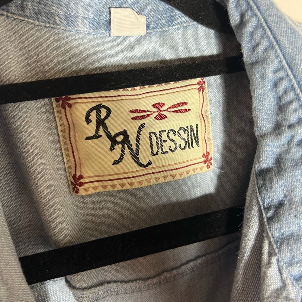 Dual colored denim jumpsuit - Picture 11 of 11
